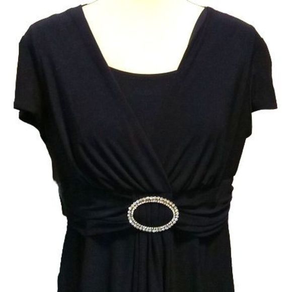 R & M Richards Embellished Black Dress Women's Size 12 Petite - Picture 4 of 6